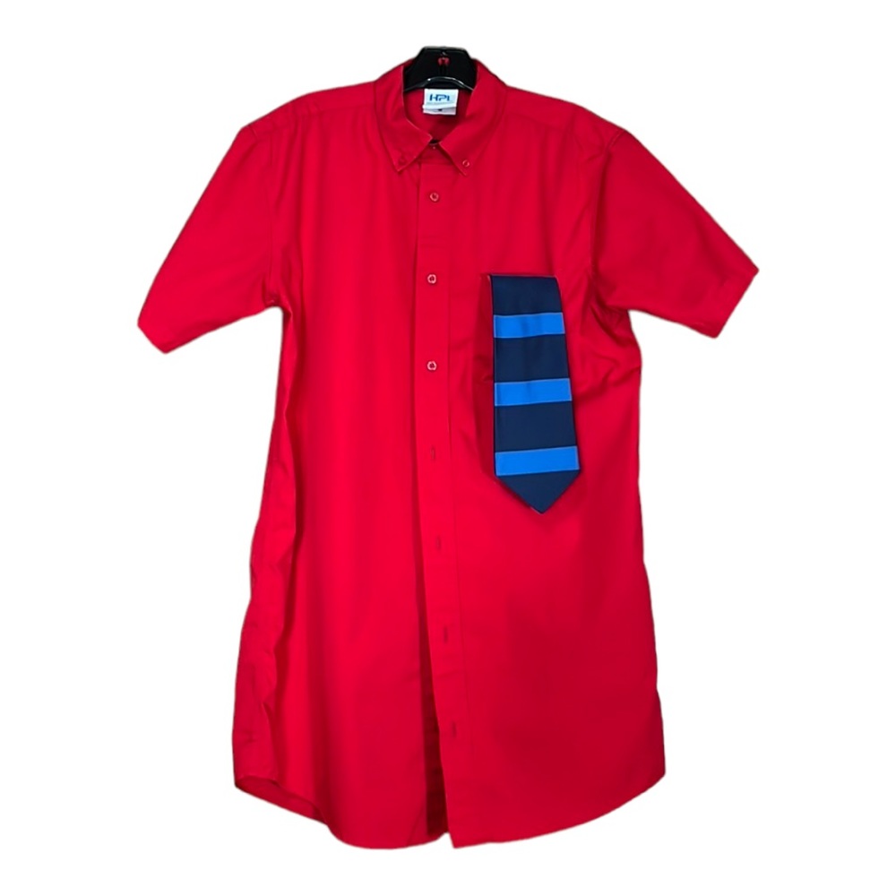 Men's collared dress shirt size medium color red HPI like new condition